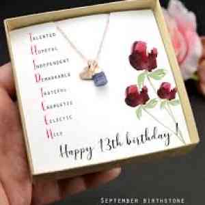 画像 Gift for 13 Year Old Girl,teen Birthday,13th Birthday Girl,13th Birthday Gift Official Teenager,thirteenth September Birthstone Necklace SAPEtsy